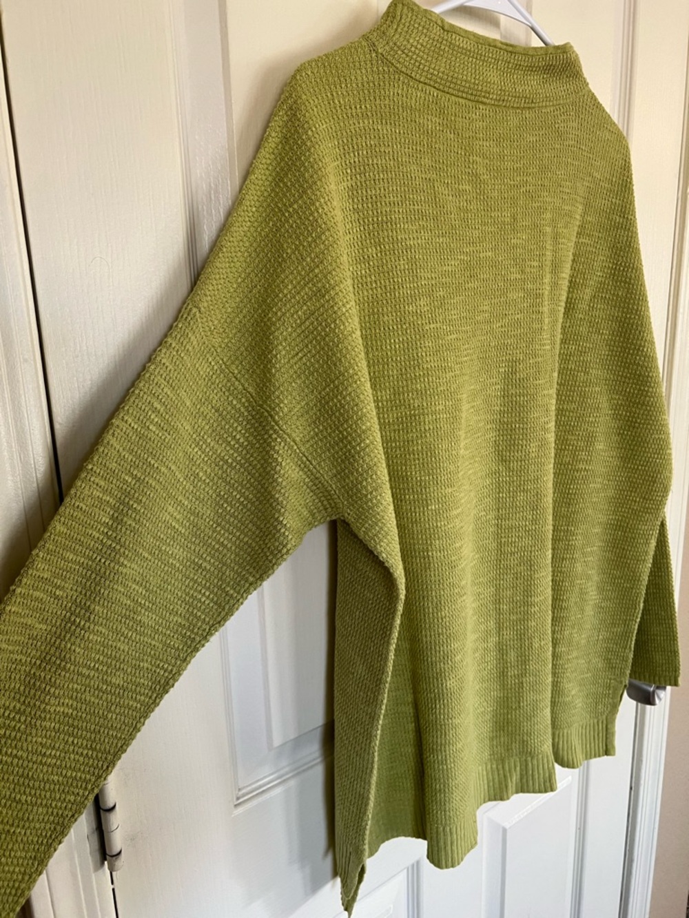 Eileen Fisher Organic Linen Cotton Textured Sweater Tunic Green Size 1X - Picture 9 of 10